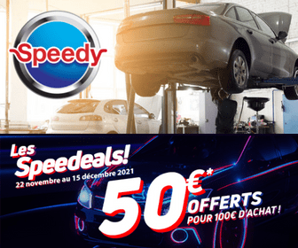 50€ de réduction dès 100€ d'achat chez Speedy